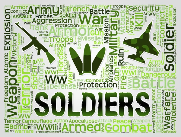 Солдати Слова значать товариша зброєю і Gi — стокове фото