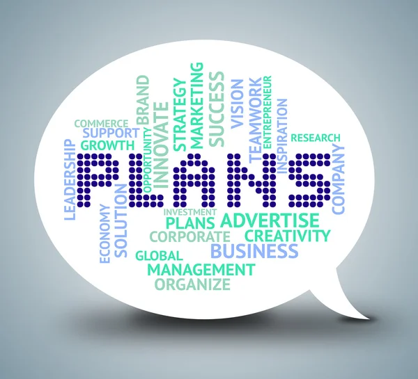 Plans Bubble Means Planning Communication And Missions — Stock Photo, Image