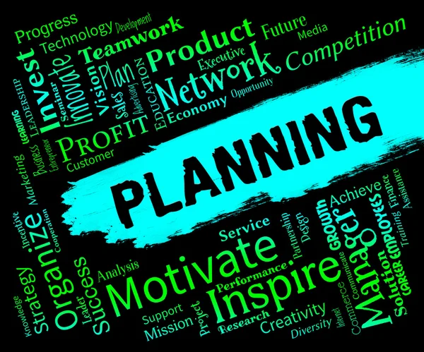 Planning Words Represents Organizer Date And Planner — Stock Photo, Image