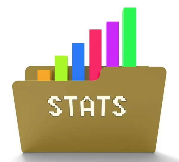 Stats File Represents Reports Graphs And Folder 3d Rendering — Stock Photo, Image
