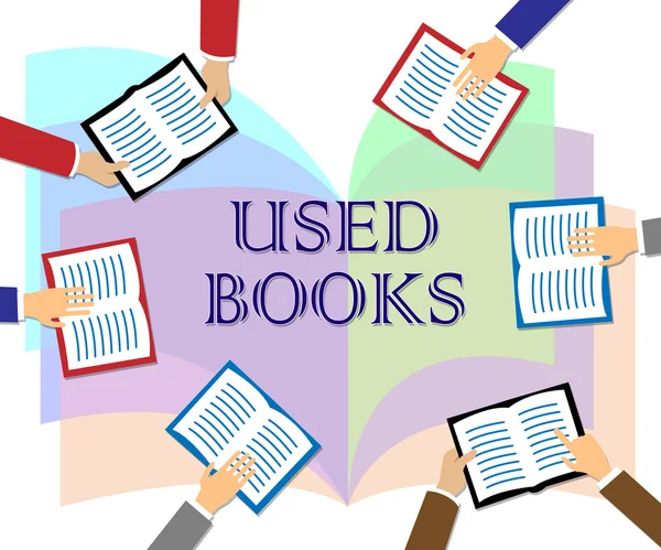 Used Books Indicates Second Hand And Fiction — Stock Photo, Image