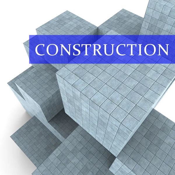 Construction Blocks Means Builds Property And Constructions 3d R — Stock Photo, Image