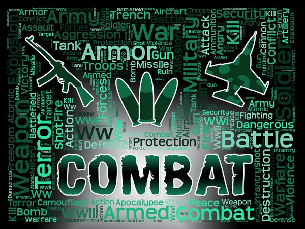 Combat Words Shows Battles Conflicts And Fights — Stock Photo, Image