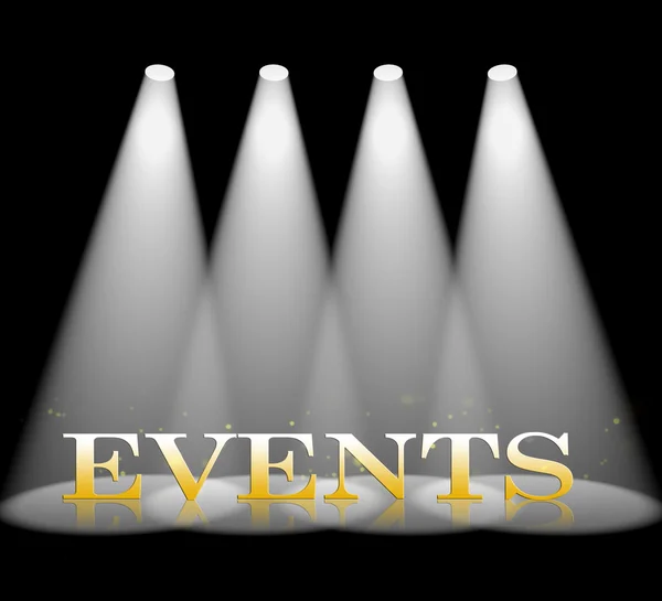 Events Spotlight Represents Lights Happenings And Entertainment — Stock Photo, Image