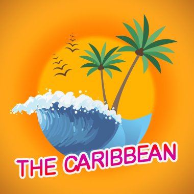 Karayipler tatil Caribe ve yaz saati gösterir