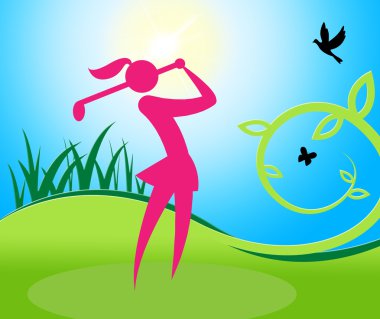 Kadın Golf ve Golf Golf salıncak kadın gösterir