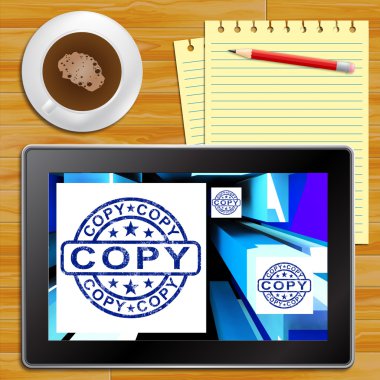 Copy On Cubes Shows Duplicates Tablet Print clipart