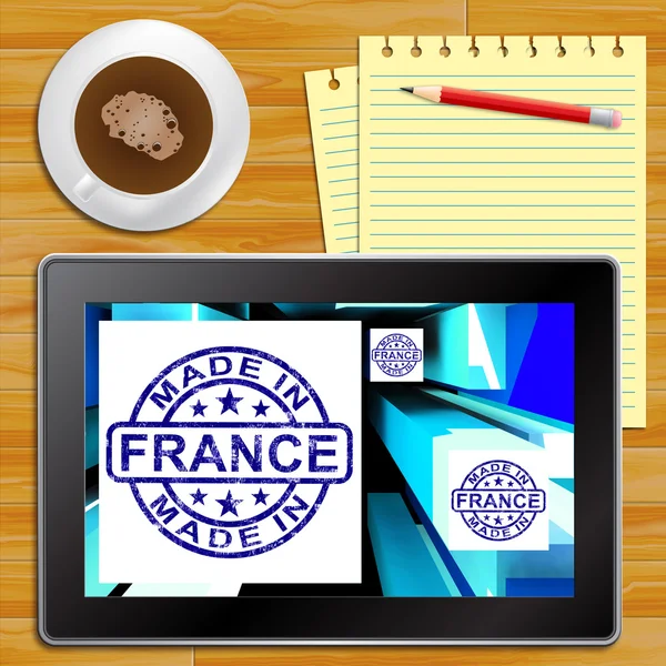 Feito em França em cubos mostrando francês fábricas Tablet — Fotografia de Stock