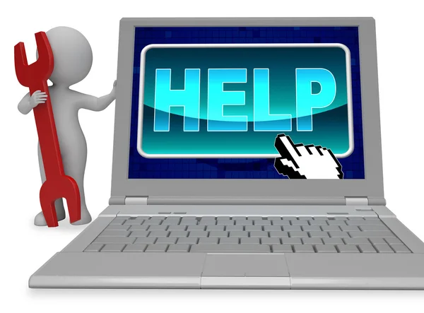 Hjälp knappen hjälpmedel webben 3d-Rendering — Stockfoto