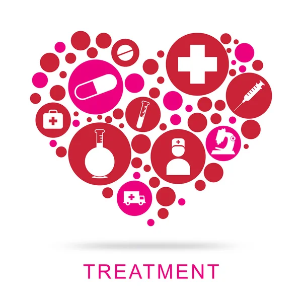 Treatment Icons Represents Medical Care And Medication — Stock Photo, Image