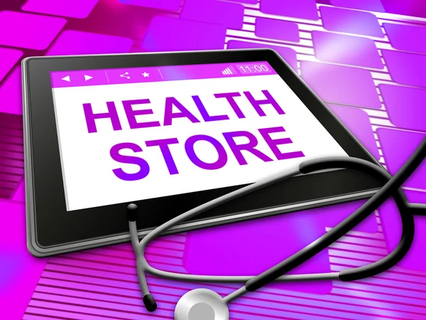 Health Store Indica Medicina Preventiva e Checkout — Foto Stock