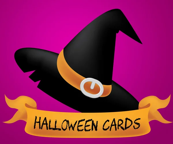 Halloween kaarten geeft truc of behandelen en viering — Stockfoto