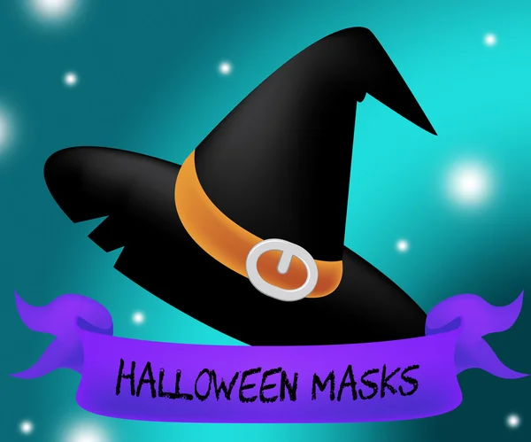 Halloween Masks Represents Trick Or Treat And Autumn — Stock Photo, Image