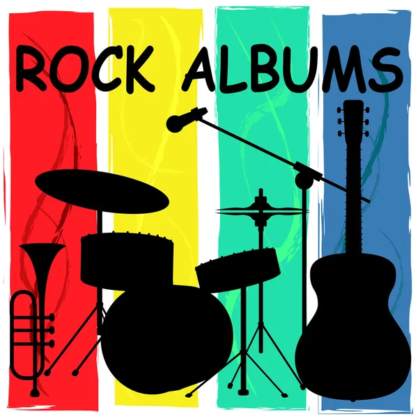 Álbumes de Rock Significa Banda de Sonido y Acústica — Foto de Stock