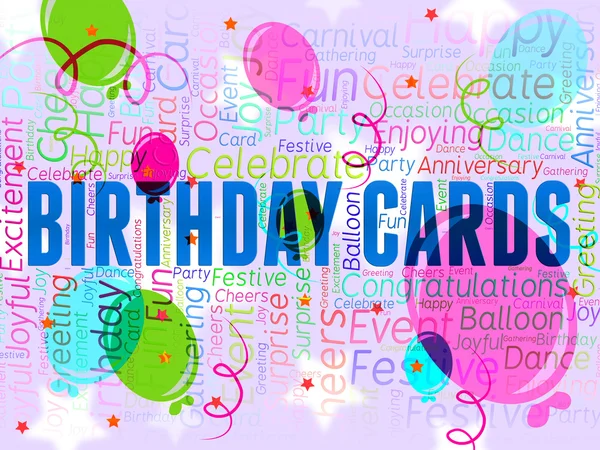 Cartes d'anniversaire indique les meilleurs vœux et de célébrer — Photo