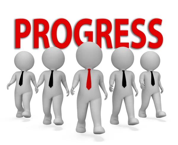 Progress Businessmen Shows Improvement Growth 3d Rendering — Stock Photo, Image