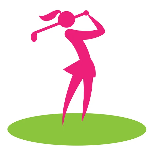 Golf Swing Woman Shows Female Player And Hobby — Stock Photo, Image