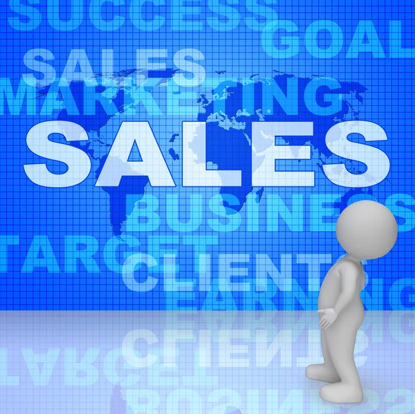 Sales Words Represents Corporation Sell 3d Rendering — Stock Photo, Image