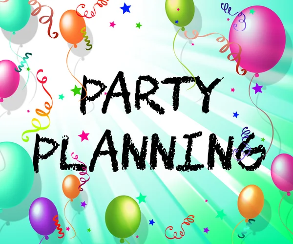 Party Planning Indicates Balloon Organise And Celebration — Stock Photo, Image