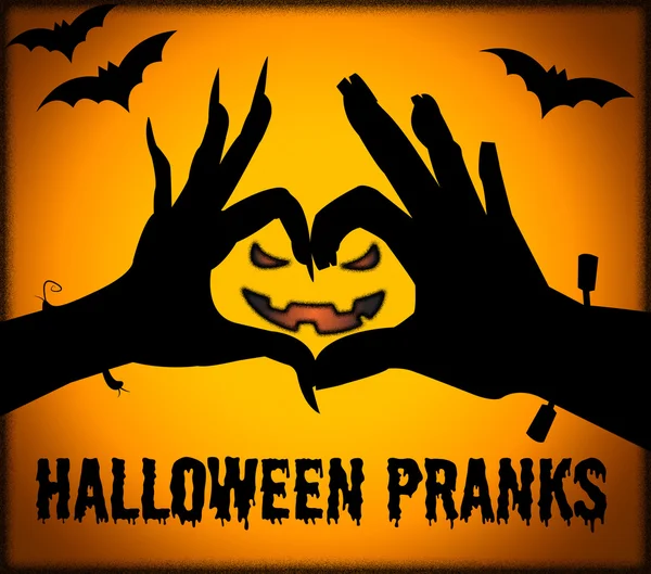 Halloween Pranks indica truques ou travessuras e outono — Fotografia de Stock