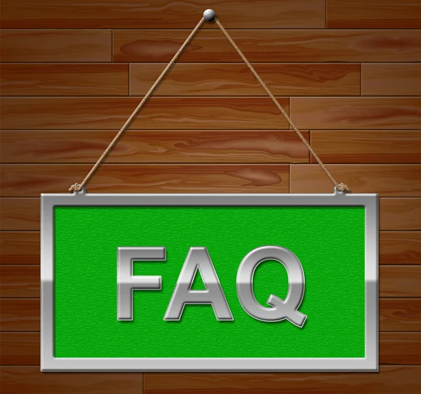 FAQ skylten visar vanliga frågor och annonsering — Stockfoto