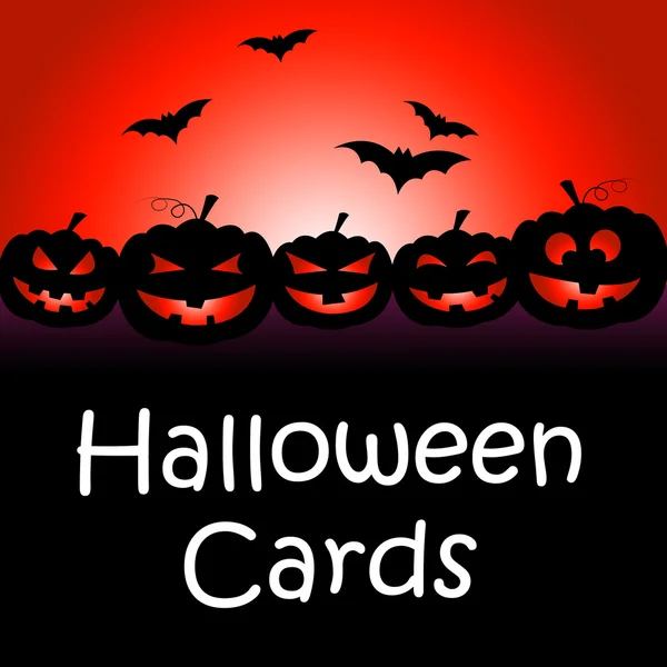 Tarjetas de Halloween significa truco o trato y celebración — Foto de Stock