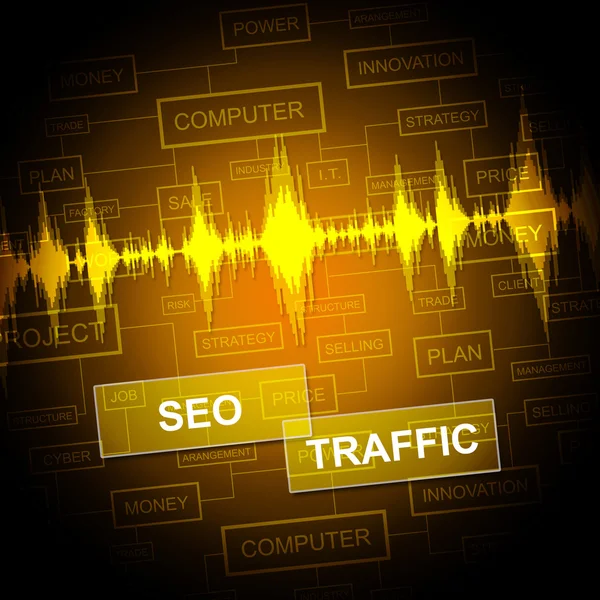 Seo Traffic Means Search Engine and Business — стоковое фото