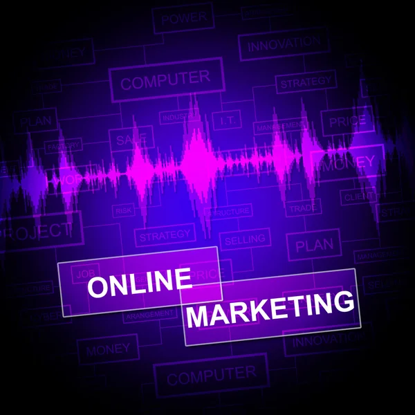 Marketing Online Indica Publicidad De Emarketing Y Www — Foto de Stock