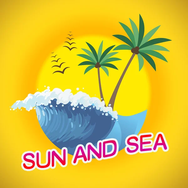 Sun And Sea Represents Summer Time And Sunshine — Stock Photo, Image