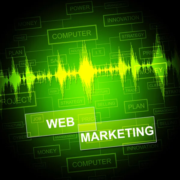 Web Marketing betyder nätverk Sem och E-marknadsföring — Stockfoto