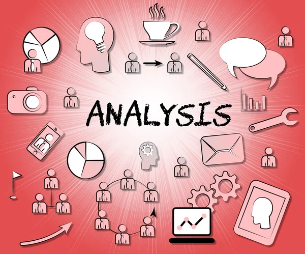 Analyse-Symbole bedeutet Symbole untersuchen und untersuchen — Stockfoto