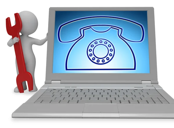 Chamada telefônica indica respostas Discussão 3D Rendering — Fotografia de Stock