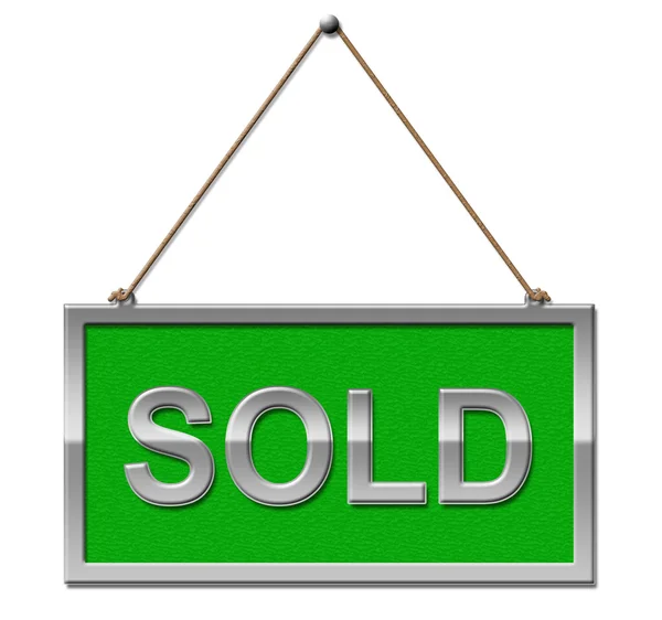 Sold Sign Indicates Displaying Display And Signs — Stock Photo, Image
