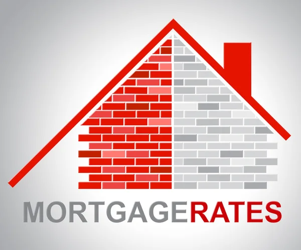 Mortgage Rates Represents Real Estate And Apartment — Stock Photo, Image