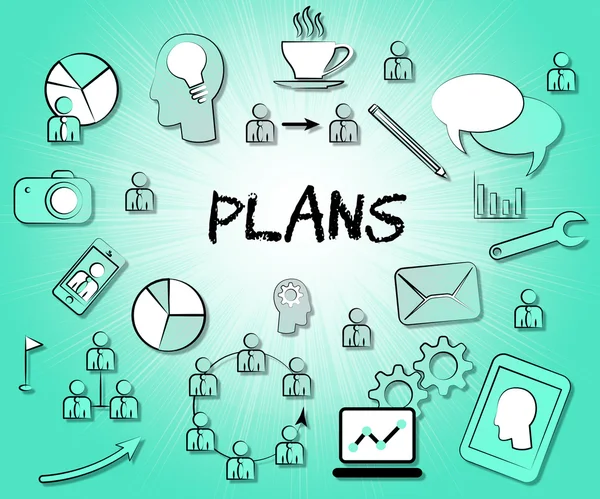 Plans Icons Indicates Symbol Aspire And Organizer — Stock Photo, Image