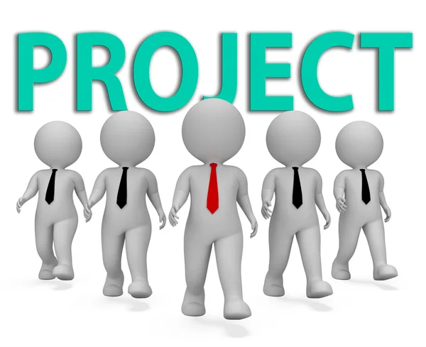 Project Businessmen Indicates Scheme Programme 3d Rendering — Stock Photo, Image