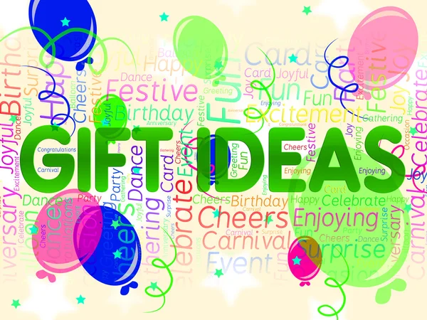 Geschenkideen bedeutet, über Feiern und Konzepte nachzudenken — Stockfoto