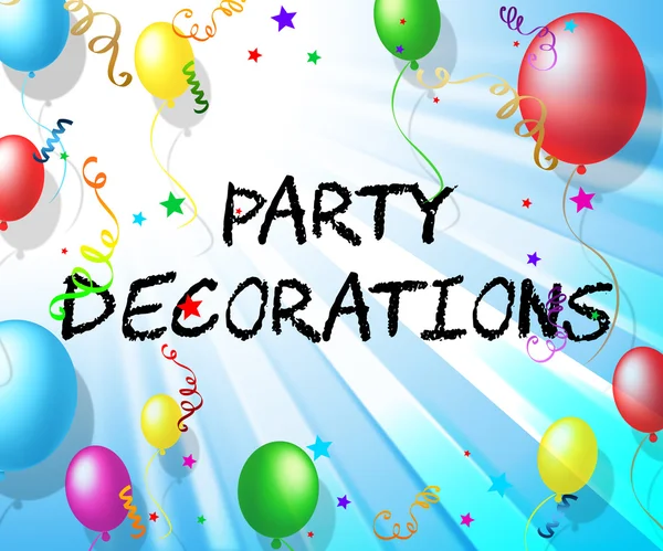 Party Decorations Shows Cheerful Balloons And Parties — Stock Photo, Image