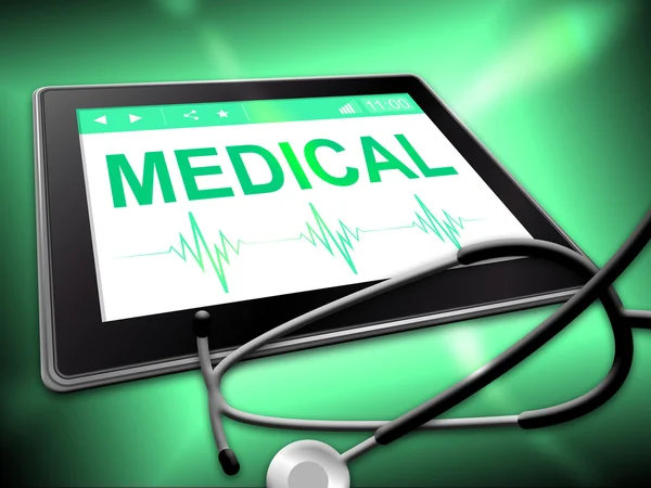 Tablet médica mostra medicina on-line e Www — Fotografia de Stock