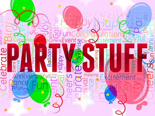 Party rzeczy oznacza balon uroczystości i ozdoba — Zdjęcie stockowe