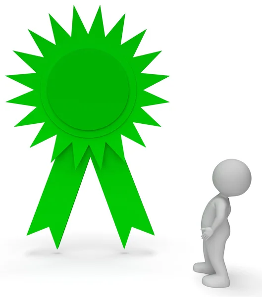 Winner Rosette Represents Victory Victorious 3d Rendering — Stock Photo, Image
