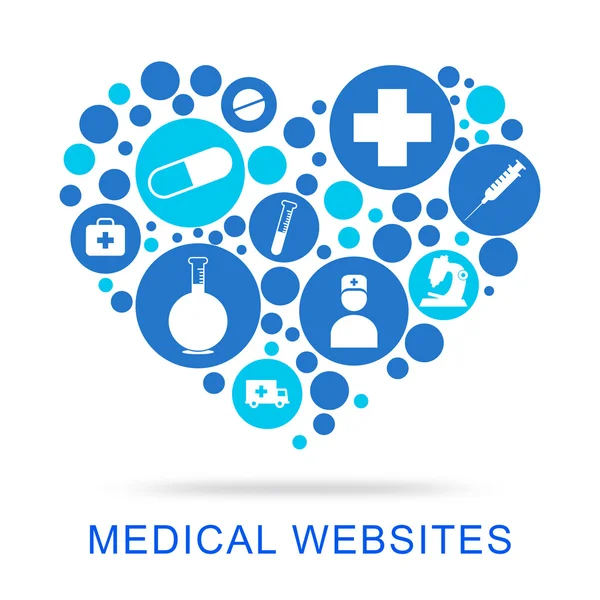 Медицинские сайты показывают интернет-уход и Www — стоковое фото