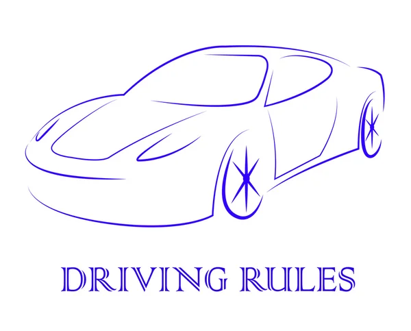 Driving Rules Shows Passenger Car And Automotive — Stock Photo, Image