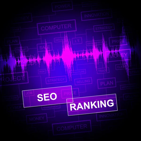 SEO Ranking visar sökmotor och optimera — Stockfoto