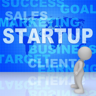 Başlangıç sözIere kendi kendine çalışan girişimci 3d render