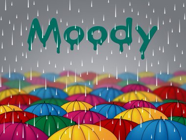 Moody Rain Indicates Bad Mood And Sulky clipart