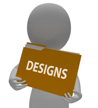 Klasörü gösterir düzeni yaratıcılık tasarımlar 3d render