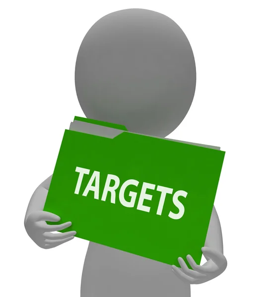 Targets Folder Means Objective Plans 3d Rendering — Stock Photo, Image