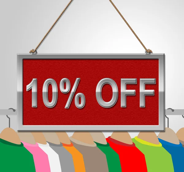 Ten Percent Off Represents 10% Clearance And Offers — Stock Photo, Image