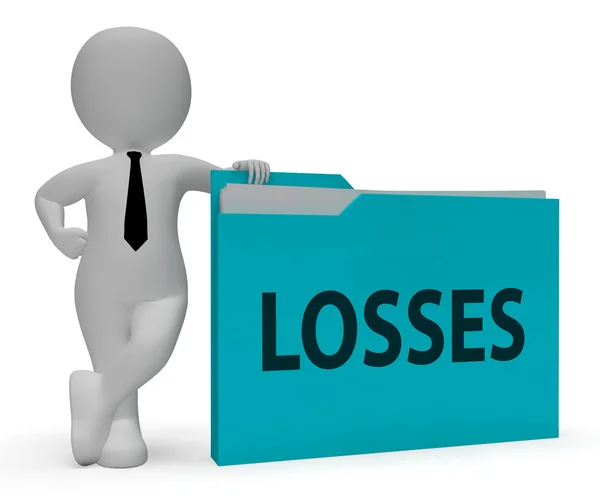 Losses Folder Represents Expenses File 3d Rendering — Stock Photo, Image